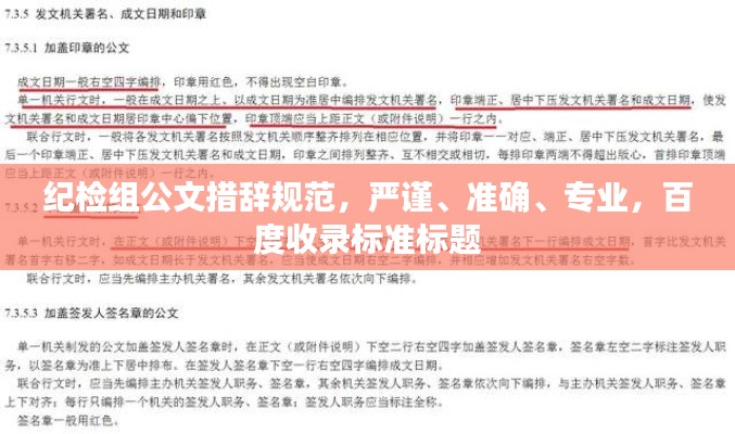 纪检组公文措辞规范，严谨、准确、专业，百度收录标准标题